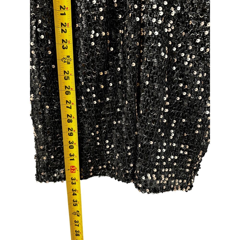 Betsy & Adam Women's Sequined Draped Back Party Sheath Dress Black Gold 6 NWT - Picture 6 of 9